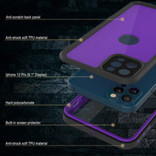 Load image into Gallery viewer, iPhone 12 Pro Waterproof IP68 Case, Punkcase [Purple] [StudStar Series] [Slim Fit] [Dirtproof]
