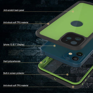 iPhone 12 Waterproof IP68 Case, Punkcase [Light green] [StudStar Series] [Slim Fit] [Dirtproof]