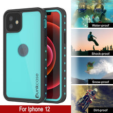 Load image into Gallery viewer, iPhone 12 Waterproof IP68 Case, Punkcase [Teal] [StudStar Series] [Slim Fit]
