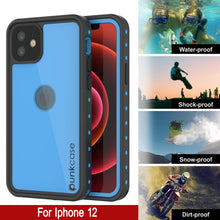 Load image into Gallery viewer, iPhone 12 Waterproof IP68 Case, Punkcase [Light blue] [StudStar Series] [Slim Fit] [Dirtproof]
