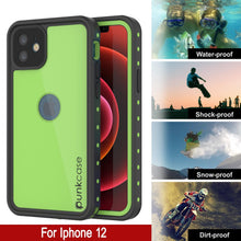 Load image into Gallery viewer, iPhone 12 Waterproof IP68 Case, Punkcase [Light green] [StudStar Series] [Slim Fit] [Dirtproof]
