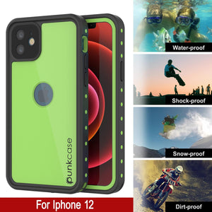 iPhone 12 Waterproof IP68 Case, Punkcase [Light green] [StudStar Series] [Slim Fit] [Dirtproof]