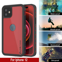 Load image into Gallery viewer, iPhone 12 Waterproof IP68 Case, Punkcase [Red] [StudStar Series] [Slim Fit]
