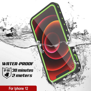 iPhone 12 Waterproof IP68 Case, Punkcase [Light green] [StudStar Series] [Slim Fit] [Dirtproof]