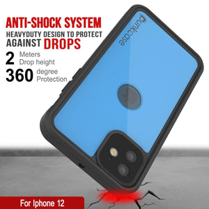 iPhone 12 Waterproof IP68 Case, Punkcase [Light blue] [StudStar Series] [Slim Fit] [Dirtproof]