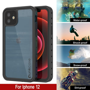 iPhone 12 Waterproof IP68 Case, Punkcase [Clear] [StudStar Series] [Slim Fit] [Dirtproof]