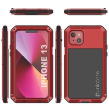Load image into Gallery viewer, iPhone 13 Metal Case, Heavy Duty Military Grade Armor Cover [shock proof] Full Body Hard [Red]
