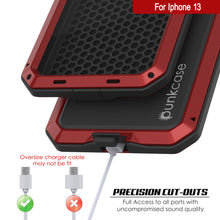 Load image into Gallery viewer, iPhone 13 Metal Case, Heavy Duty Military Grade Armor Cover [shock proof] Full Body Hard [Red]
