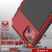Load image into Gallery viewer, iPhone 13 Metal Case, Heavy Duty Military Grade Armor Cover [shock proof] Full Body Hard [Red]
