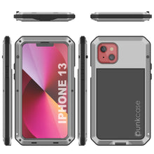Load image into Gallery viewer, iPhone 13 Metal Case, Heavy Duty Military Grade Armor Cover [shock proof] Full Body Hard [Silver]
