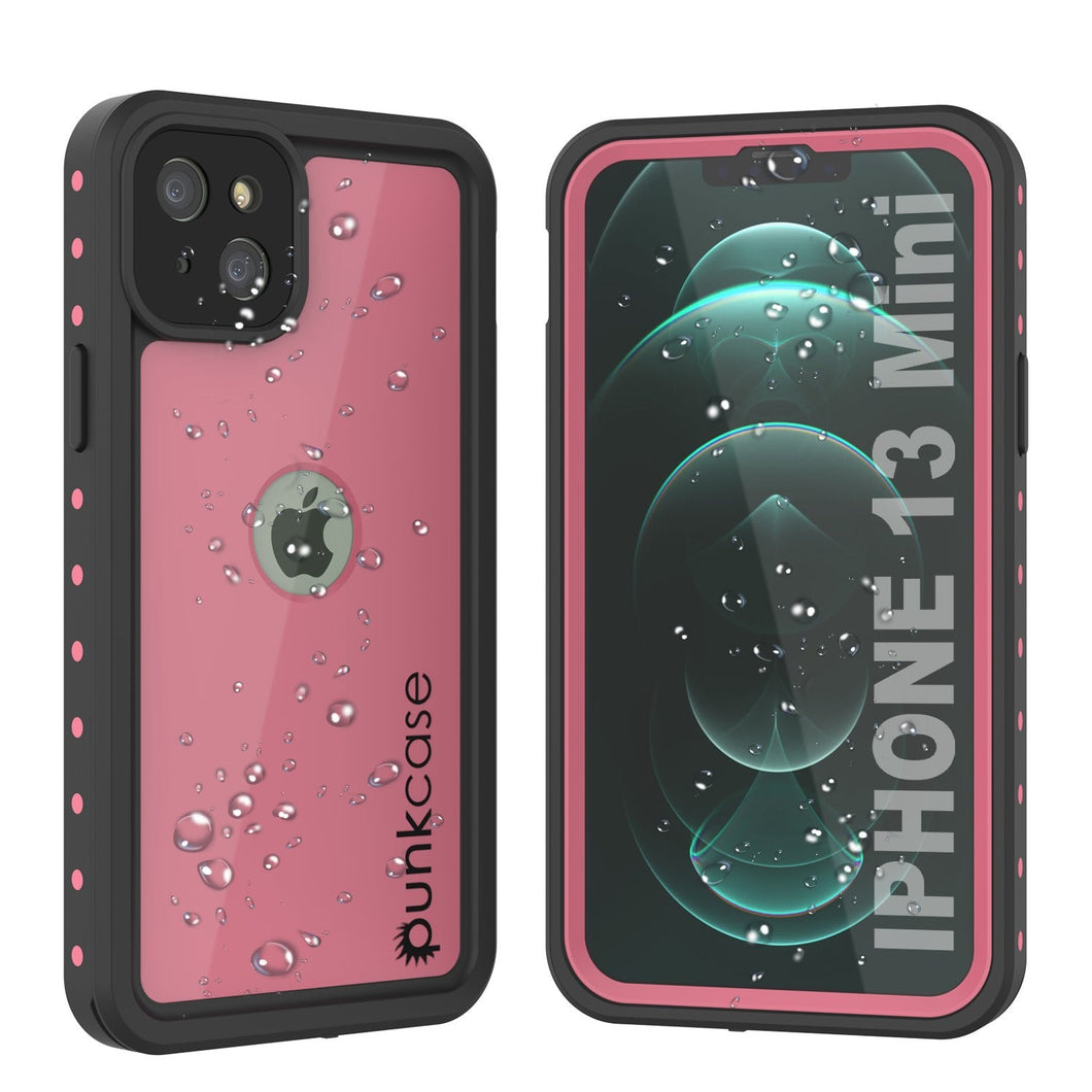 iPhone 13 Mini Waterproof IP68 Case, Punkcase [Pink] [StudStar Series] [Slim Fit] [Dirtproof]