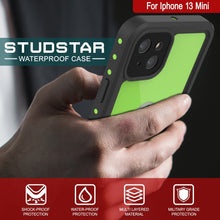 Load image into Gallery viewer, iPhone 13 Mini Waterproof IP68 Case, Punkcase [Light green] [StudStar Series] [Slim Fit] [Dirtproof]
