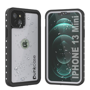 iPhone 13 Mini Waterproof IP68 Case, Punkcase [White] [StudStar Series] [Slim Fit] [Dirtproof]