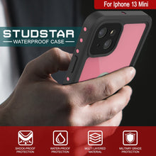 Load image into Gallery viewer, iPhone 13 Mini Waterproof IP68 Case, Punkcase [Pink] [StudStar Series] [Slim Fit] [Dirtproof]
