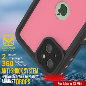 iPhone 13 Mini Waterproof IP68 Case, Punkcase [Pink] [StudStar Series] [Slim Fit] [Dirtproof]