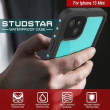 Load image into Gallery viewer, iPhone 13 Mini Waterproof IP68 Case, Punkcase [Teal] [StudStar Series] [Slim Fit]
