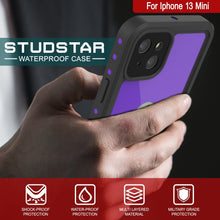 Load image into Gallery viewer, iPhone 13 Mini Waterproof IP68 Case, Punkcase [Purple] [StudStar Series] [Slim Fit] [Dirtproof]
