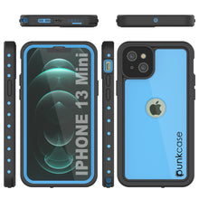 Load image into Gallery viewer, iPhone 13 Mini Waterproof IP68 Case, Punkcase [Light blue] [StudStar Series] [Slim Fit] [Dirtproof]
