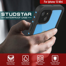 Load image into Gallery viewer, iPhone 13 Mini Waterproof IP68 Case, Punkcase [Light blue] [StudStar Series] [Slim Fit] [Dirtproof]

