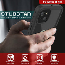 Load image into Gallery viewer, iPhone 13 Mini Waterproof IP68 Case, Punkcase [Black] [StudStar Series] [Slim Fit]
