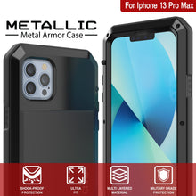 Load image into Gallery viewer, iPhone 13 Pro Max Metal Case, Heavy Duty Military Grade Armor Cover [shock proof] Full Body Hard [Black]
