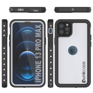 iPhone 13 Pro Max Waterproof IP68 Case, Punkcase [White] [StudStar Series] [Slim Fit] [Dirtproof]