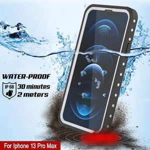 iPhone 13 Pro Max Waterproof IP68 Case, Punkcase [White] [StudStar Series] [Slim Fit] [Dirtproof]