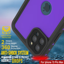 Load image into Gallery viewer, iPhone 13 Pro Max Waterproof IP68 Case, Punkcase [Purple] [StudStar Series] [Slim Fit] [Dirtproof]
