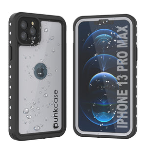 iPhone 13 Pro Max Waterproof IP68 Case, Punkcase [White] [StudStar Series] [Slim Fit] [Dirtproof]