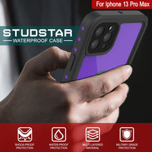 Load image into Gallery viewer, iPhone 13 Pro Max Waterproof IP68 Case, Punkcase [Purple] [StudStar Series] [Slim Fit] [Dirtproof]
