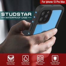 Load image into Gallery viewer, iPhone 13 Pro Max Waterproof IP68 Case, Punkcase [Light blue] [StudStar Series] [Slim Fit] [Dirtproof]
