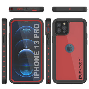 iPhone 13 Pro Waterproof IP68 Case, Punkcase [Red] [StudStar Series] [Slim Fit]