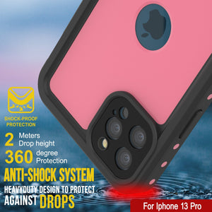 iPhone 13 Pro Waterproof IP68 Case, Punkcase [Pink] [StudStar Series] [Slim Fit] [Dirtproof]