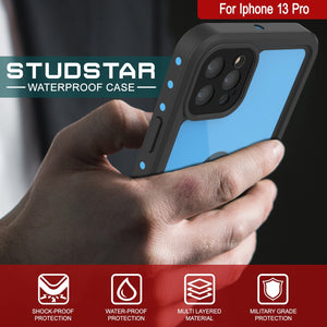 iPhone 13 Pro Waterproof IP68 Case, Punkcase [Light blue] [StudStar Series] [Slim Fit] [Dirtproof]