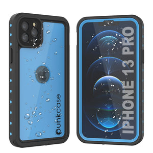 iPhone 13 Pro Waterproof IP68 Case, Punkcase [Light blue] [StudStar Series] [Slim Fit] [Dirtproof]