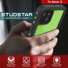 Load image into Gallery viewer, iPhone 13 Waterproof IP68 Case, Punkcase [Light green] [StudStar Series] [Slim Fit] [Dirtproof]

