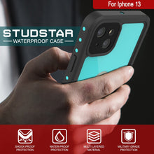 Load image into Gallery viewer, iPhone 13 Waterproof IP68 Case, Punkcase [Teal] [StudStar Series] [Slim Fit]
