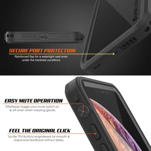 iPhone XR Waterproof Case, Punkcase [Extreme Series] Armor Cover W/ Built In Screen Protector [Black]