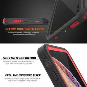 iPhone XR Waterproof Case, Punkcase [Extreme Series] Armor Cover W/ Built In Screen Protector [Red]