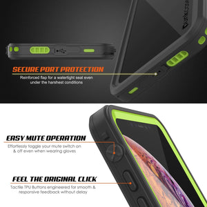 iPhone XR Waterproof Case, Punkcase [Extreme Series] Armor Cover W/ Built In Screen Protector [Light Green]