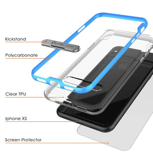 iPhone X Case, PUNKcase [LUCID 3.0 Series] [Slim Fit] Armor Cover w/ Integrated Screen Protector [Blue]