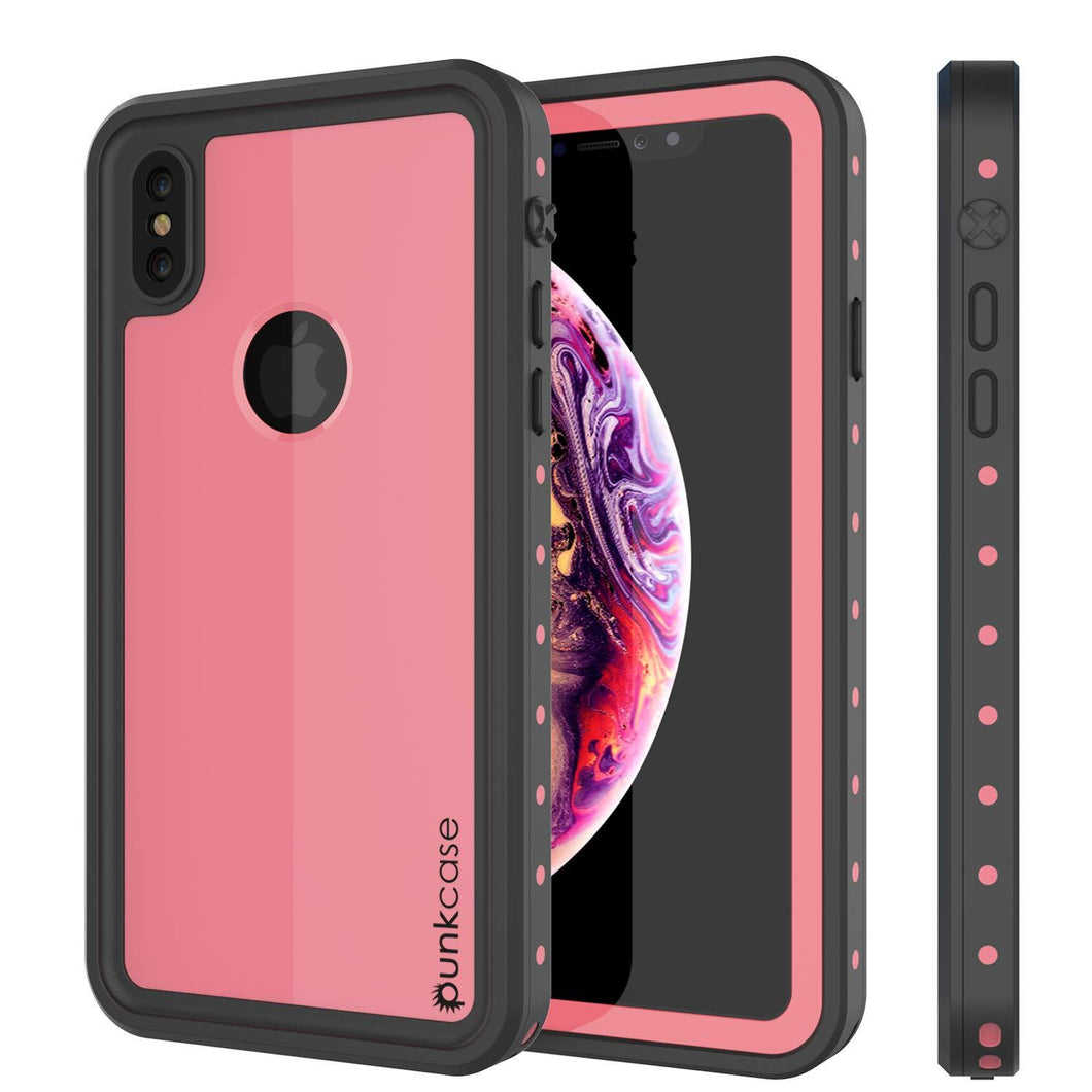 iPhone XS Max Waterproof IP68 Case, Punkcase [Pink] [StudStar Series] [Slim Fit] [Dirtproof]