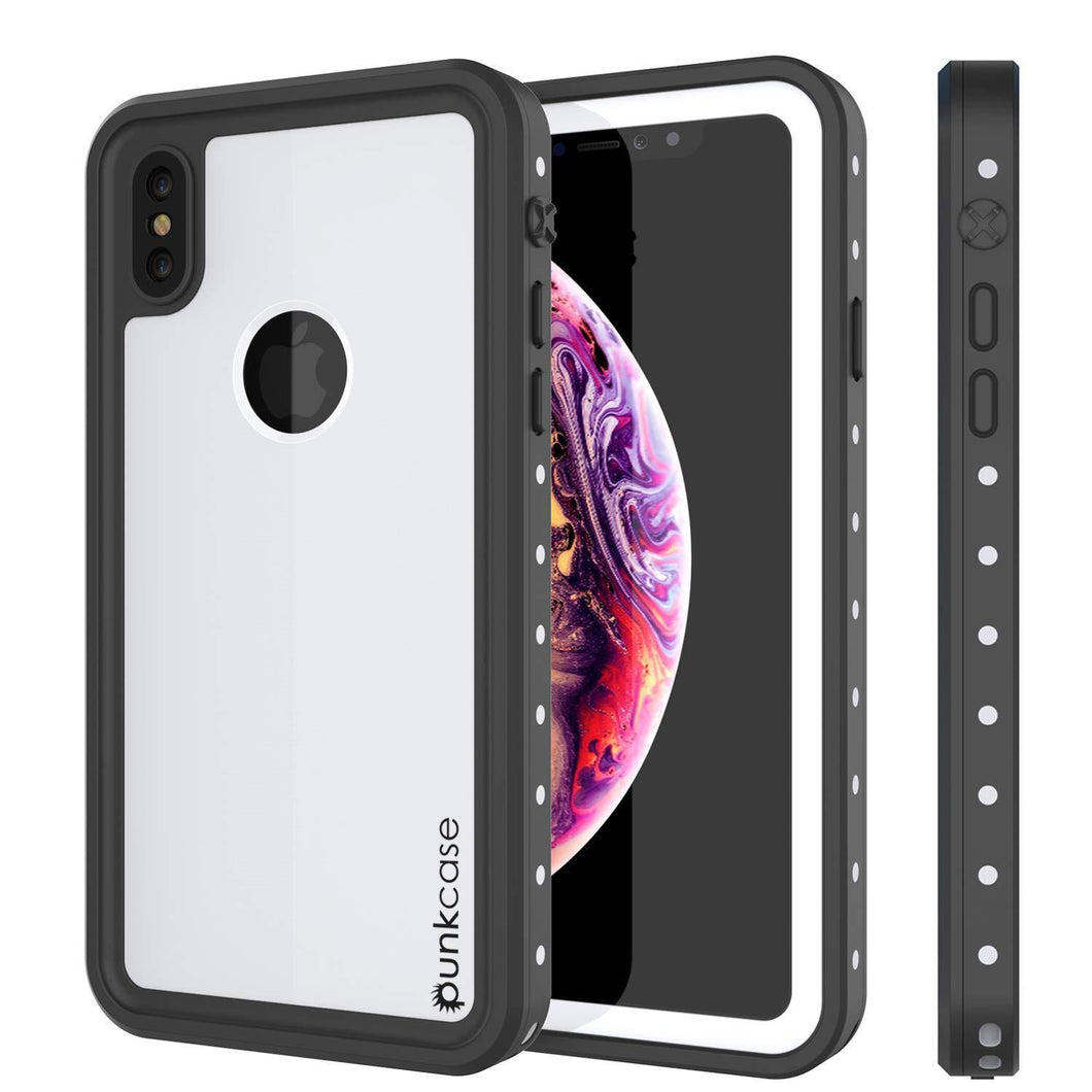 iPhone XS Max Waterproof IP68 Case, Punkcase [White] [StudStar Series] [Slim Fit] [Dirtproof]