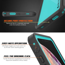 Load image into Gallery viewer, iPhone XS Waterproof IP68 Case, Punkcase [Teal] [StudStar Series] [Slim Fit] [Dirtproof]
