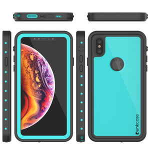 iPhone XS Waterproof IP68 Case, Punkcase [Teal] [StudStar Series] [Slim Fit] [Dirtproof]