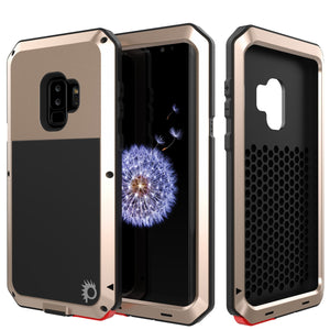 Galaxy S9 Plus Metal Case, Heavy Duty Military Grade Rugged Armor Cover [Gold]