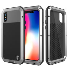 Load image into Gallery viewer, iPhone XR Metal Case, Heavy Duty Military Grade Armor Cover [shock proof] Full Body Hard [Silver]
