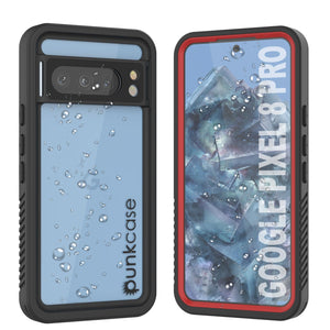 Google Pixel 8 Pro Waterproof Case, Punkcase [Extreme Series] Armor Cover W/ Built In Screen Protector [Red]