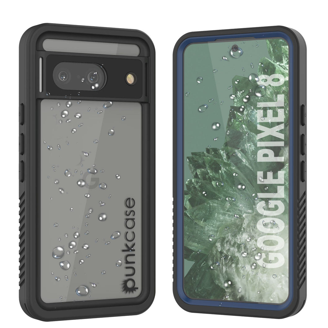 Google Pixel 8  Waterproof Case, Punkcase [Extreme Series] Armor Cover W/ Built In Screen Protector [Navy Blue]