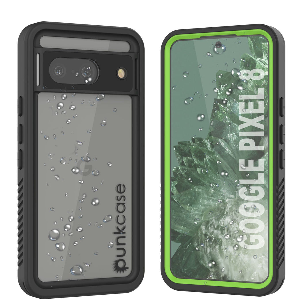 Google Pixel 8  Waterproof Case, Punkcase [Extreme Series] Armor Cover W/ Built In Screen Protector [Light Green]